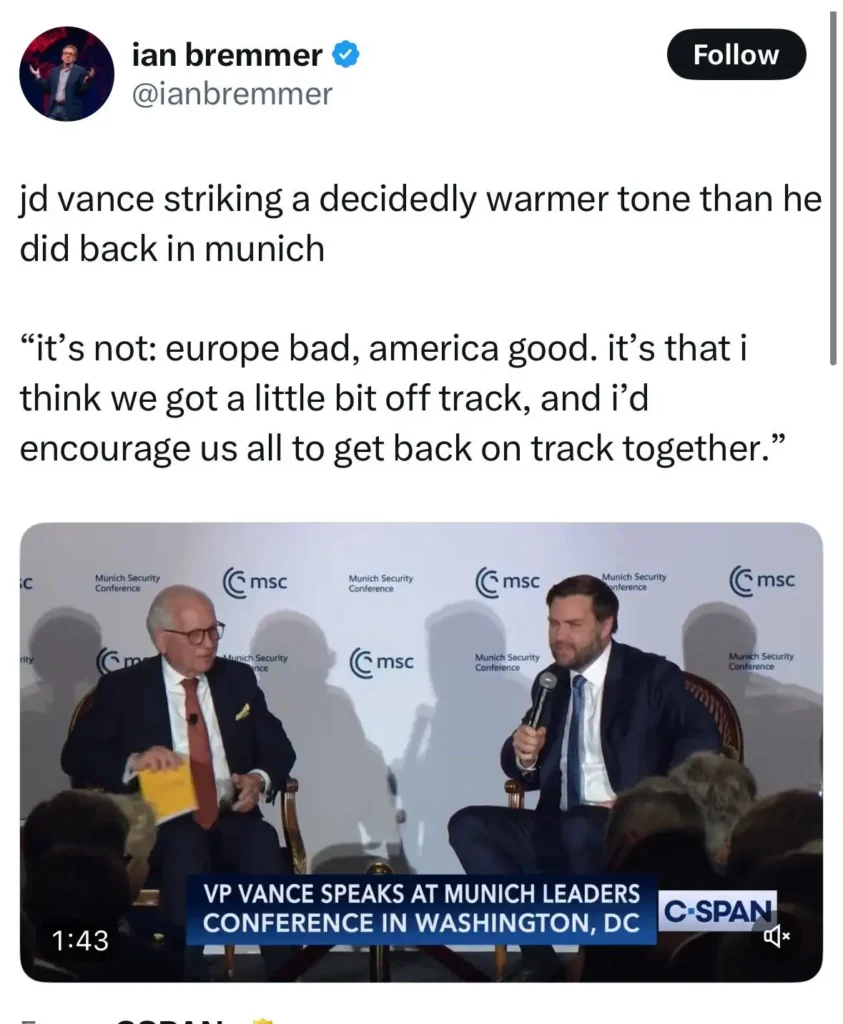 jd vance tweet about europe